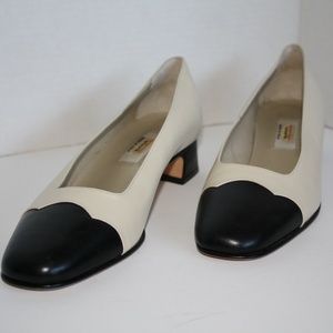 Talbots Black and White Chunky Heel